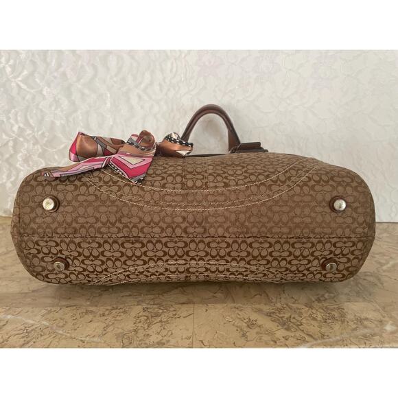 Coach SOHO Signature C Canvas Leather brown Shoulder bag HandBag F12312 - Picture 6 of 10